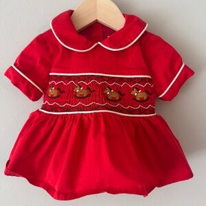 Vintage smocked baby girl top